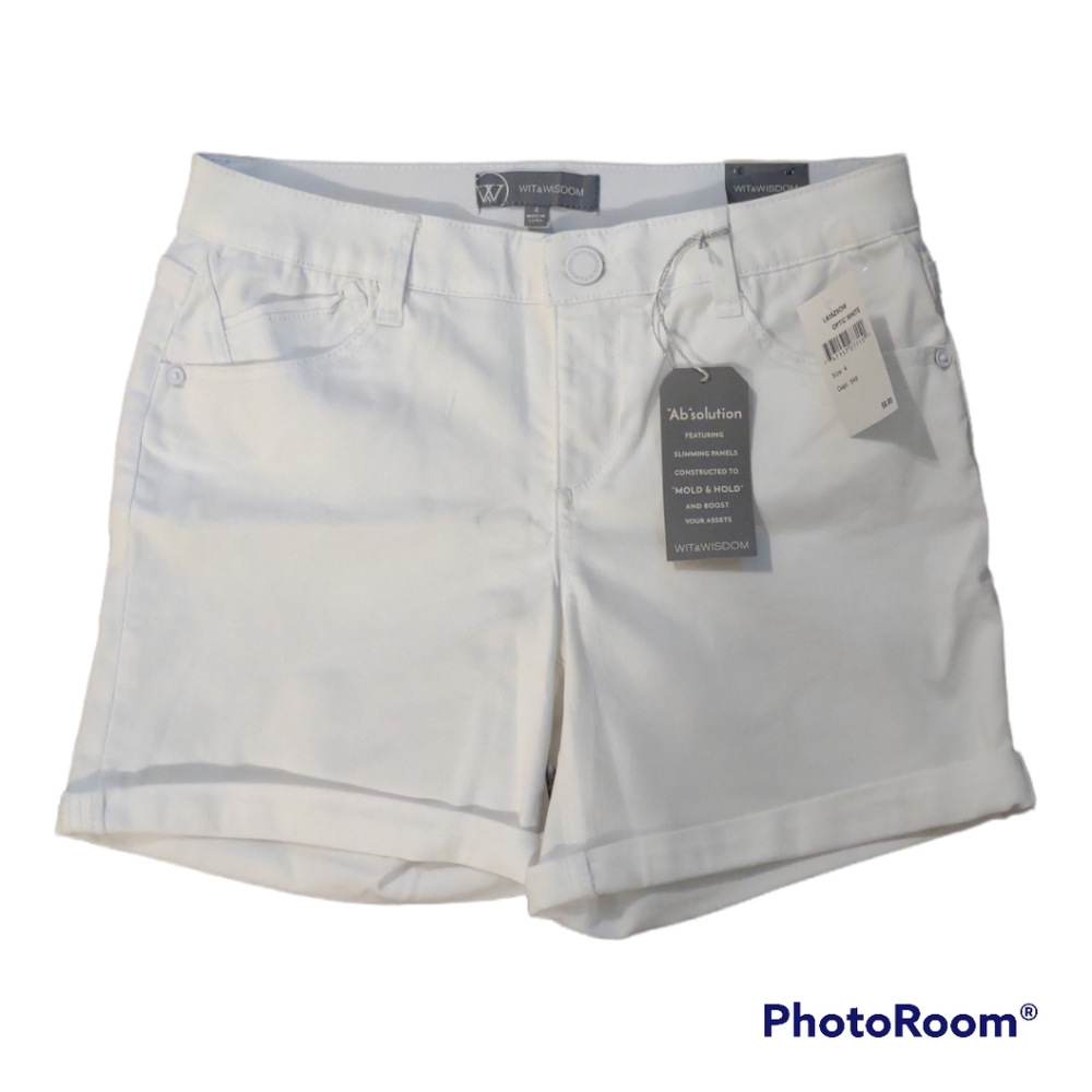 Wit & Wisdom Women's Ab-Solution Cuff Denim Shorts - Picture 2 of 6